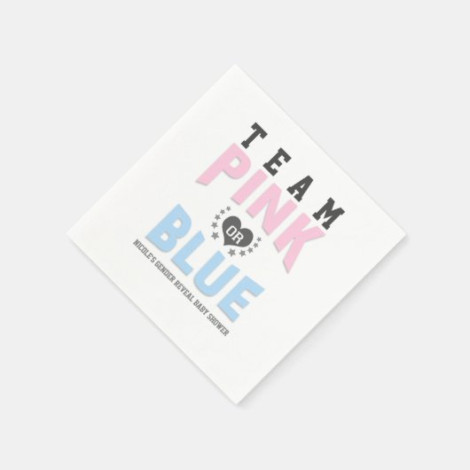 Team PINK oder BLUE Gender Reveal Baby Shower Serviette (Ecke)