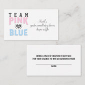 Team PINK oder BLUE Gender Reveval Diaper Raffle C Begleitkarte (Vorne/Hinten)