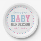 Team Pink oder Team Blue Personalisiert Party Tell Pappteller (Vorderseite)