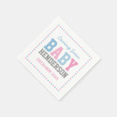 Team Pink oder Team Blue Personalisiertes Party Na Serviette (Ecke)