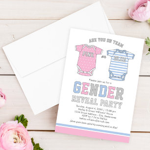 Team Pink or Blue Baby Gender Reveal Party Einladung