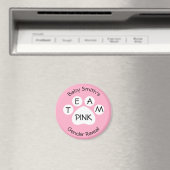 Team Pink Paw Print Gender Reveal Magnet (In Situ (Geschirrspüler))