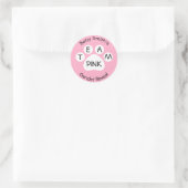 Team Pink Paw Print Gender Reveal Runder Aufkleber (Tasche)