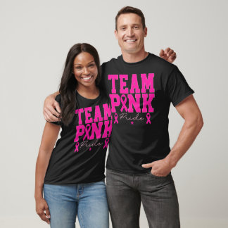 Team Pink Pride-Band V-Abschluss Brustkrebs Kunst T-Shirt