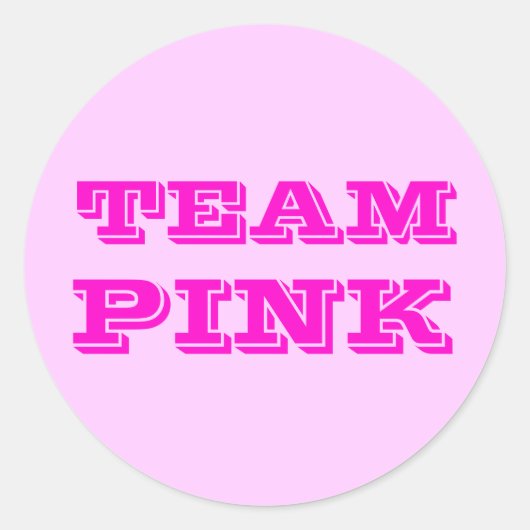 Team Pink Runder Aufkleber (Vorderseite)