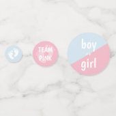 Team Pink & Team Blue Gender Revealing Party Konfetti (Rückseiten)