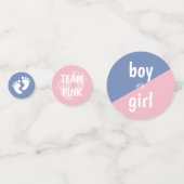 Team Pink & Team Blue Gender Revealing Party Konfetti (Rückseiten)
