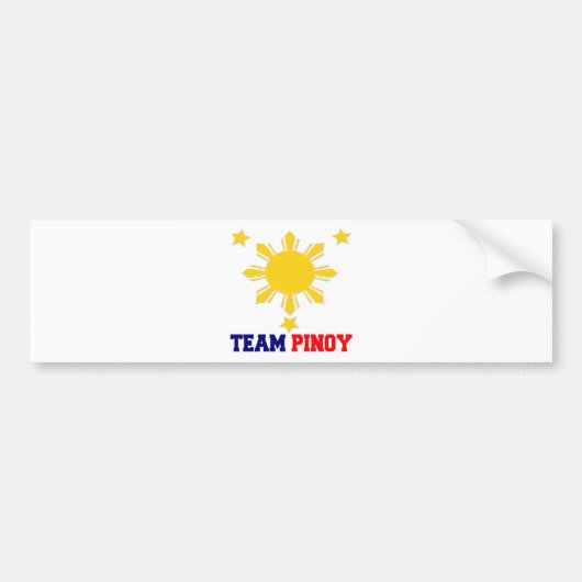 Team Pinoy 3 Sterne und ein Sun Autoaufkleber (Vorne)