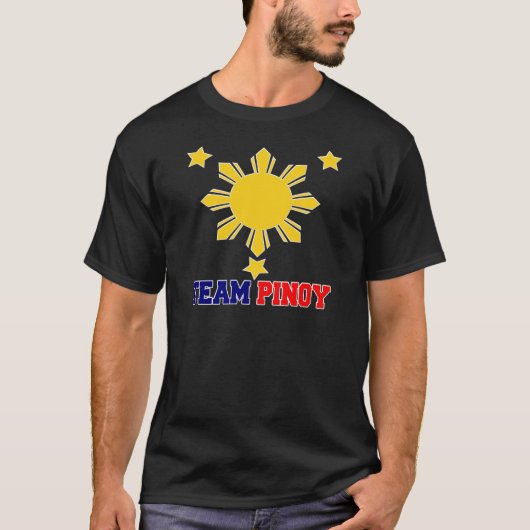 Team Pinoy 3 Sterne und ein Sun T-Shirt (Vorderseite)