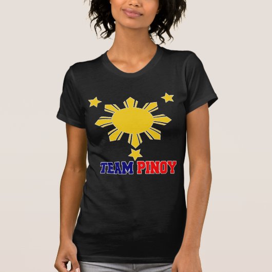Team Pinoy 3 Sterne und ein Sun T-Shirt (Vorderseite)