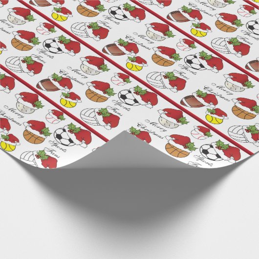 Team Player Sport Balls | Weihnachten Geschenkpapier (Ecke)