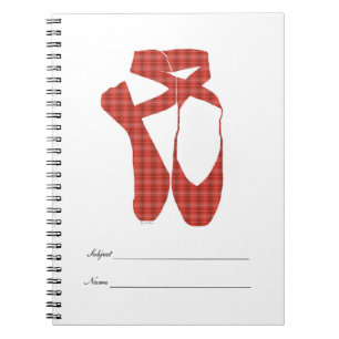 Team Pointe Ballet Red Tartan Notizblock