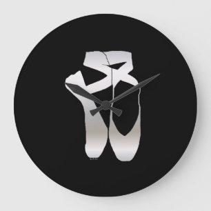 Team Pointe Ballet Silhouette Große Wanduhr