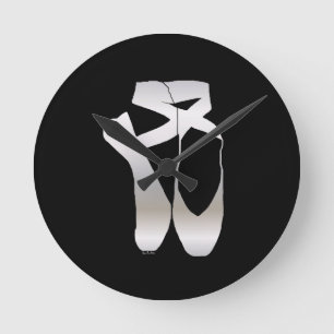 Team Pointe Ballet Silhouette Runde Wanduhr