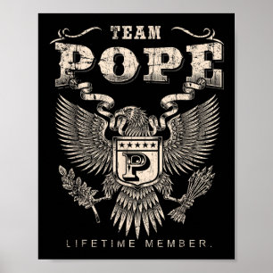 Team Pope Familienname Lebenslanges Mitglied Poster