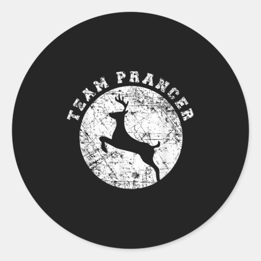 Team Prancer T Shirt, Funny Cute Christmas Gift Ki Runder Aufkleber (Vorderseite)