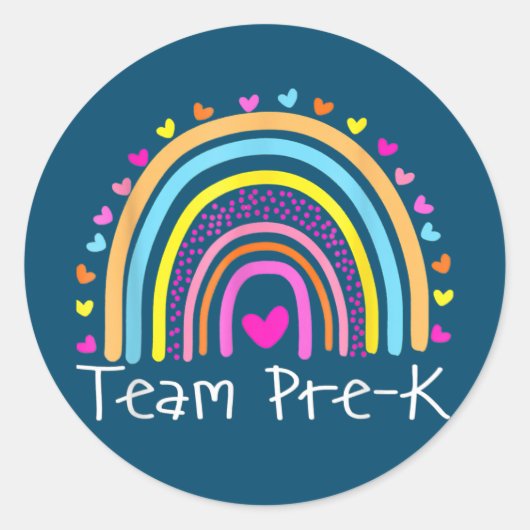 Team Pre K Erster Schulvorschullehrer Runder Aufkleber (Vorderseite)