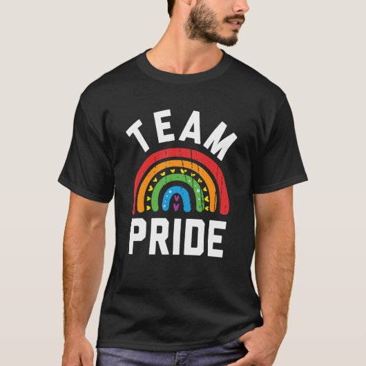 Team Pride Lgbt Gay Pride Rainbow Heart T-Shirt Te (Vorderseite)