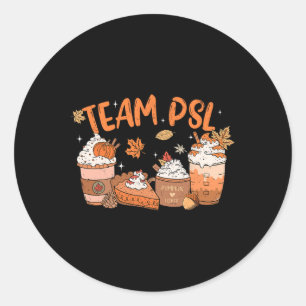 Team Psl Pumpkin Spice Latte Lover Happy Thanksgiv Runder Aufkleber
