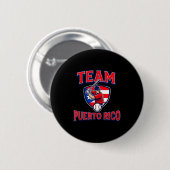 Team Puerto Rico Baseball Flag Patriotic Button (Vorne & Hinten)
