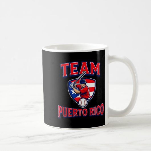 Team Puerto Rico Baseball Flag Patriotic Kaffeetasse (Rechts)