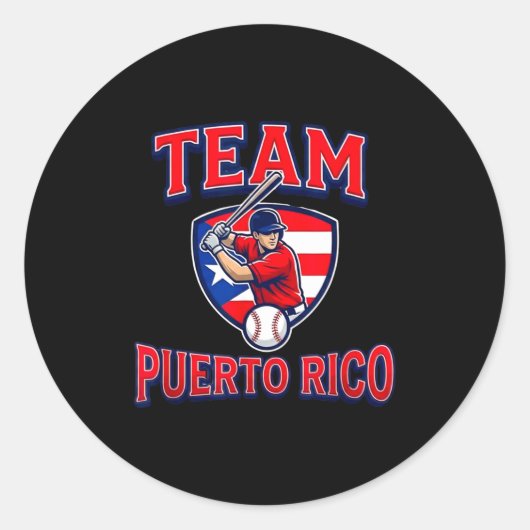 Team Puerto Rico Baseball Flag Patriotic  Runder Aufkleber (Vorderseite)