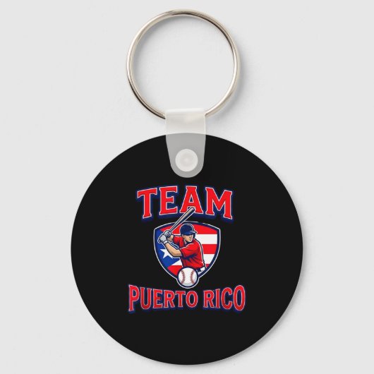 Team Puerto Rico Baseball Flag Patriotic  Schlüsselanhänger (Vorderseite)