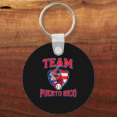 Team Puerto Rico Baseball Flag Patriotic  Schlüsselanhänger (Vorderseite)