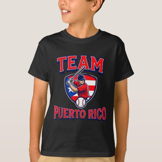 Team Puerto Rico Baseball Flag Patriotic  T-Shirt (Vorderseite)