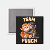 Team Punch - Affengrüße  Magnet (Vorderseite/Rückseite)