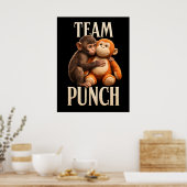 Team Punch Baby Affe Schlagspaß Kampf Poster (Küche)