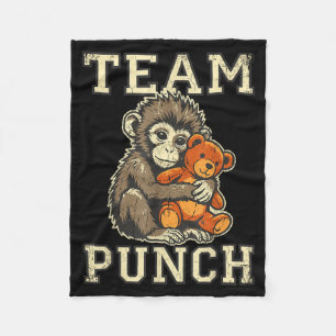 Team punch Baby-Affe und Plüschspielzeug Meme  Fleecedecke