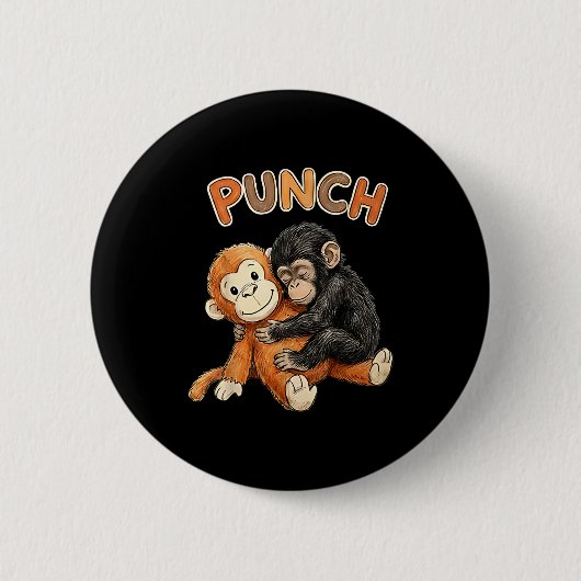 Team Punch - Baby-Affen-Schlag Button (Vorderseite)