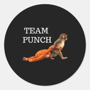 Team Punch Baby-Affen-Schlag-Trend-Meme-Grafik Runder Aufkleber