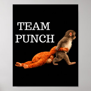 Team punch Baby-Affen-Schlag Trend Meme Grafik Te Poster