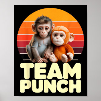 Team Punch Baby Monkey Sonnenuntergang Duo Poster