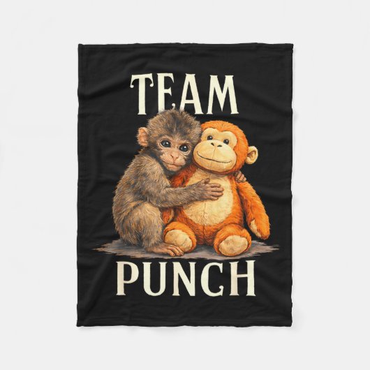 Team punch cute monkey and bear design fleecedecke (Vorderseite)