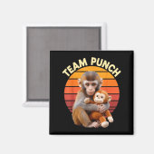 Team Punch Monkey Plush Retro Sun Magnet (Vorderseite/Rückseite)
