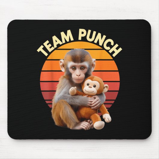 Team Punch Monkey Plush Retro Sun Mousepad (Vorne)