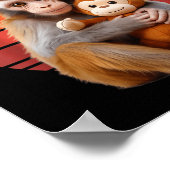 Team Punch Monkey Plush Retro Sun Poster (Ecke)