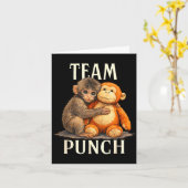Team punch süße Affen- und Bärendesign  Karte (Gelbe Blume)