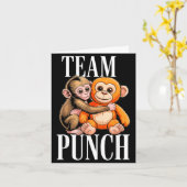 Team Punch - süßer Babyaffe Karte (Gelbe Blume)