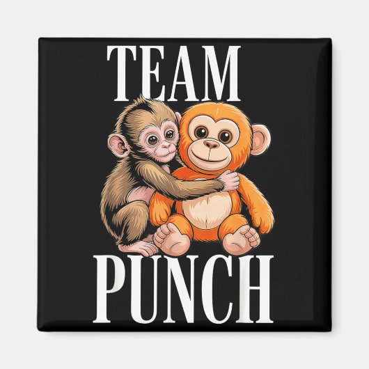 Team Punch - Süßer Babyaffe Magnet (Vorne)