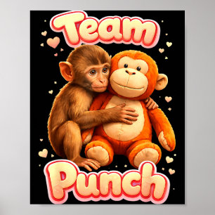 Team Punch süßes Babyäffchen namens Punch Frauen Poster