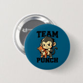 Team punch tough Baby-Affen-Plüschspielzeug-Meme Button (Vorne & Hinten)