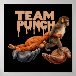 Team Punch Triefender Japanischer Affe Poster