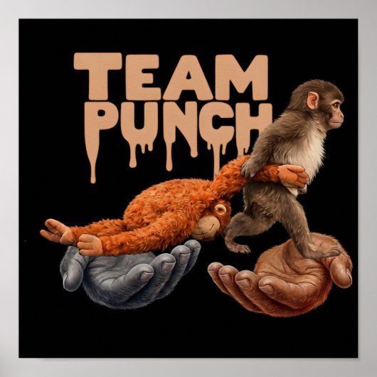 Team Punch Triefender Japanischer Affe Poster (Vorne)