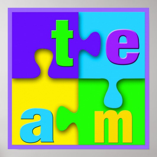 Team-Puzzle-Plakatdruck Poster (Vorne)