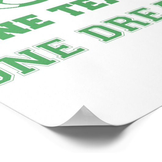Team Quote One Team One Dream Soccer Poster (Ecke)