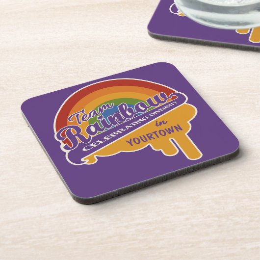 Team Rainbow benutzerdefinierte Untersetzer (Linke Seite)